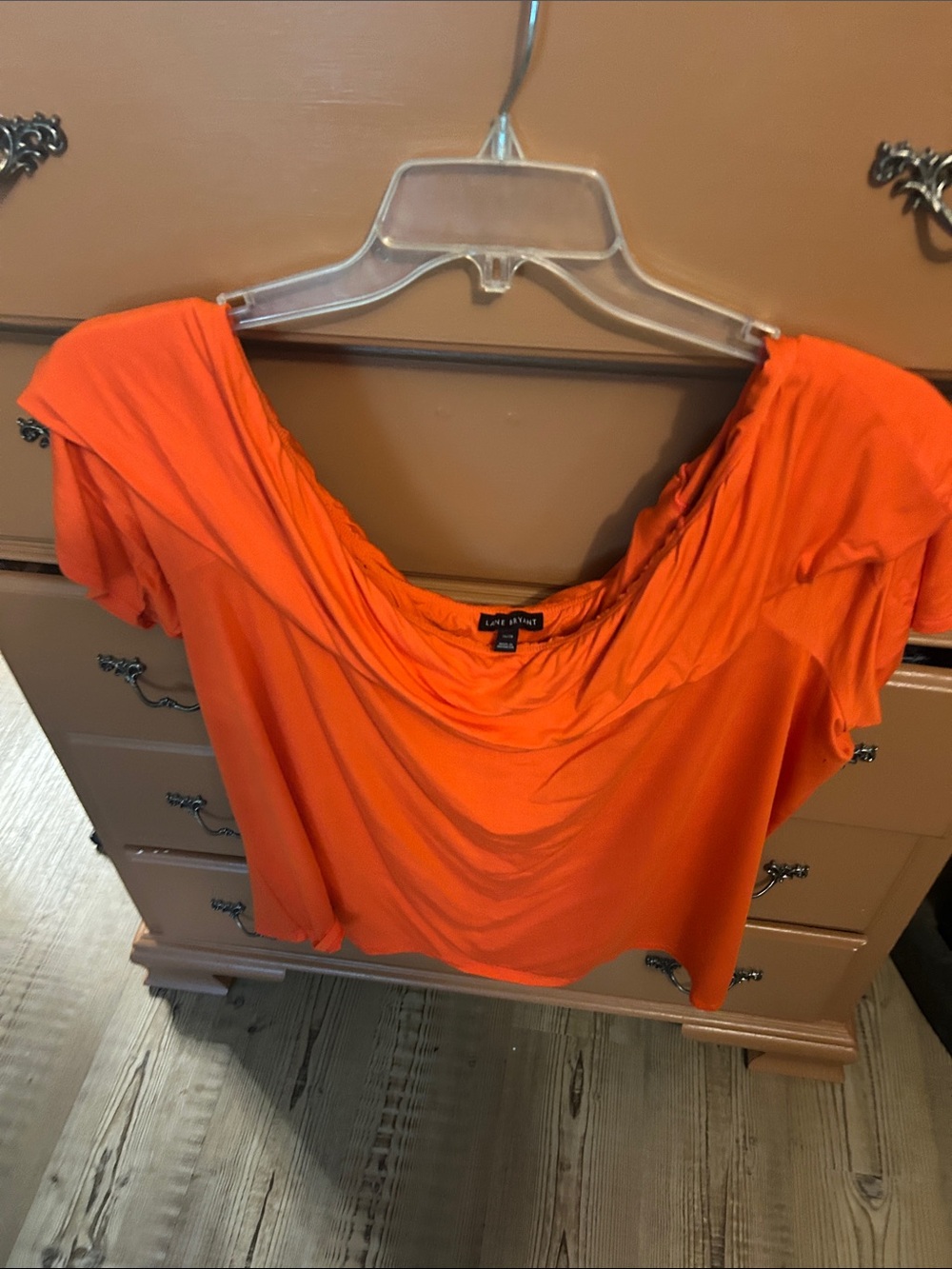 Lane Bryant Orange Off-Shoulder Draped Top